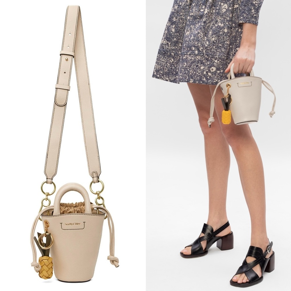 See By Chloé Mini Cecilya Bucket Bag in Natural